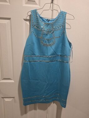 2 Dresses  *** Thalia Sodi Aqua Blue Beaded And Leopard Dress